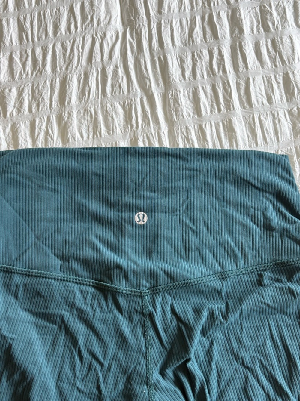 lululemon athletica Girls' Teal Ribbed High-Waist Leggings 25”